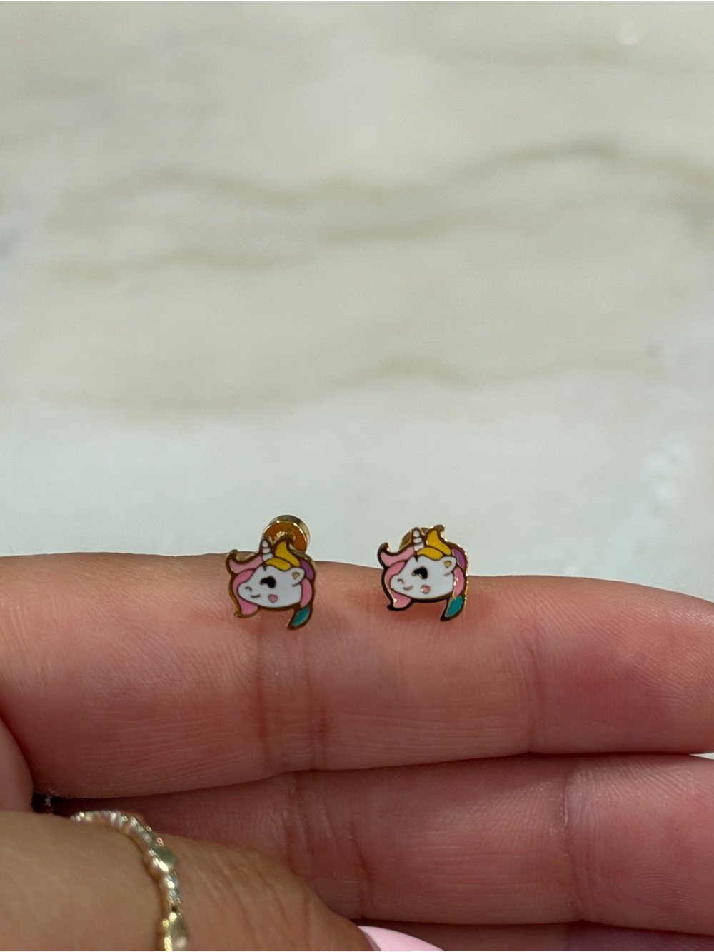 unicorn stainless steel Stud Earrings